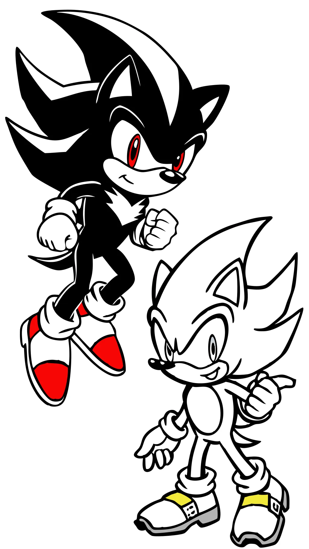 shadow and sonic coloring page